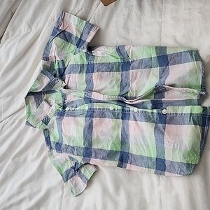 Boys checkered button-down short sleeve short